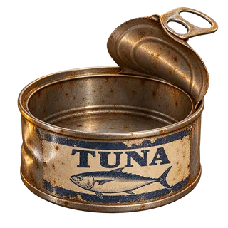 An empty tuna tin